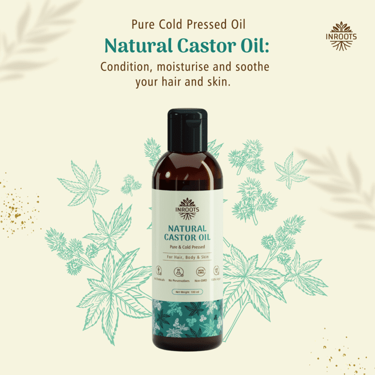 Buy Inroots Natural Castor Oil - 100ml - Inroots Wellness