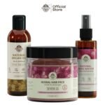 Inroots Herbal Hair Conditioning Combo | 3 Pcs Value Set | Haircare Gift Set | Argan Oil + Hair Pack + Natural Rose Water - Image 2