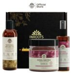 Inroots Herbal Hair Conditioning Combo | 3 Pcs Value Set | Haircare Gift Set | Argan Oil + Hair Pack + Natural Rose Water