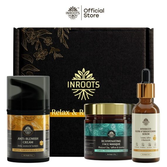 Inroots Pigmentation & Brightening Combo | 3 Pcs Value Set | Skincare Gift Set | Serum + Cream + Face Masque