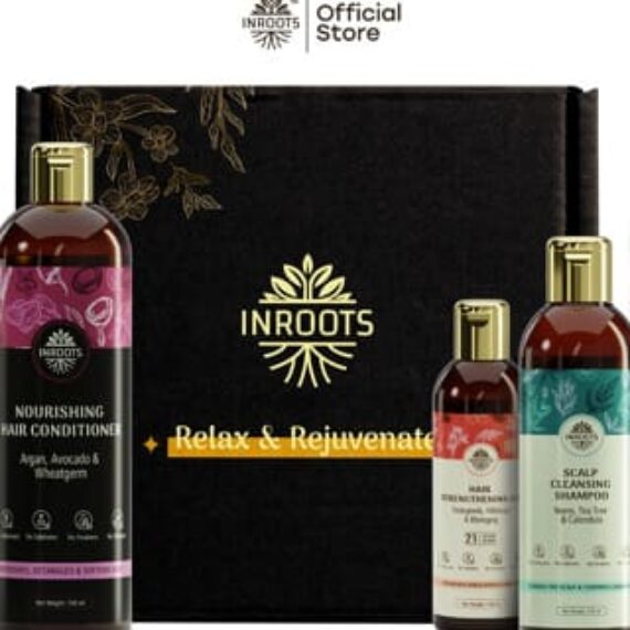 Inroots Scalp Care Combo | 3 Pcs Value Set | Haircare Gift Set | Shampoo + Conditioner + Hair Oil