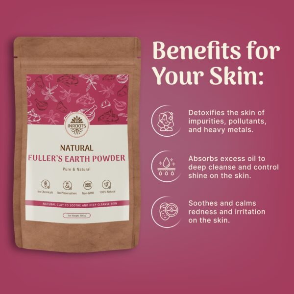 Inroots Natural Fuller’s Earth Powder - 100g - Image 2