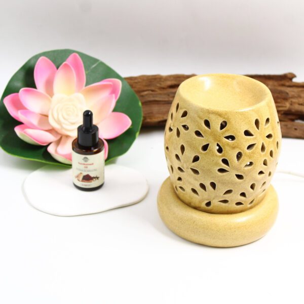 Inroots Electric Ceramic Aroma Burner – Essential Oil & Wax Melt Warmer, Night Lamp & Fragrance Diffuser 2 - Image 4