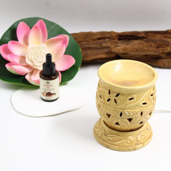 Inroots Electric Ceramic Aroma Burner – Essential Oil & Wax Melt Warmer, Night Lamp & Fragrance Diffuser 6 - Image 4