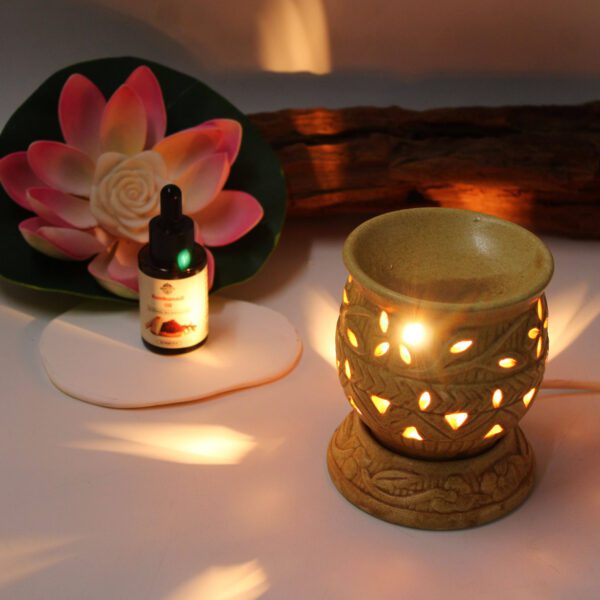 Inroots Electric Ceramic Aroma Burner – Essential Oil & Wax Melt Warmer, Night Lamp & Fragrance Diffuser 6 - Image 5