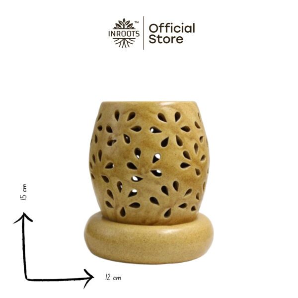 Inroots Electric Ceramic Aroma Burner – Essential Oil & Wax Melt Warmer, Night Lamp & Fragrance Diffuser 2