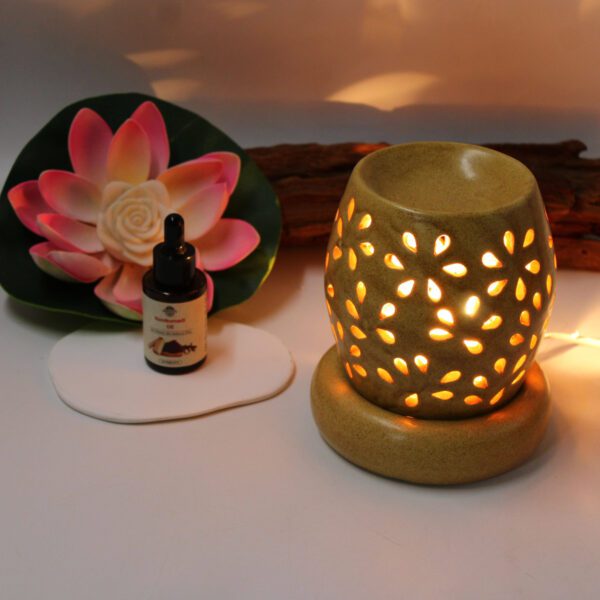 Inroots Electric Ceramic Aroma Burner – Essential Oil & Wax Melt Warmer, Night Lamp & Fragrance Diffuser 2 - Image 5