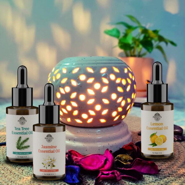 Inroots Essential Oils Combo Gift Box | Jasmine Oil + Tea Tree Oil + Lemon Oil - Image 5