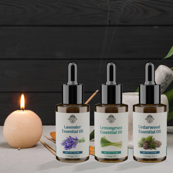 Inroots Essential Oils Combo Gift Box | Lavender Oil + Lemongrass Oil + Cedarwood Oil - Image 5