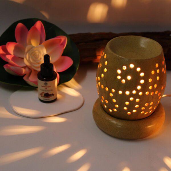 Inroots Electric Ceramic Aroma Burner – Essential Oil & Wax Melt Warmer, Night Lamp & Fragrance Diffuser 7 - Image 5