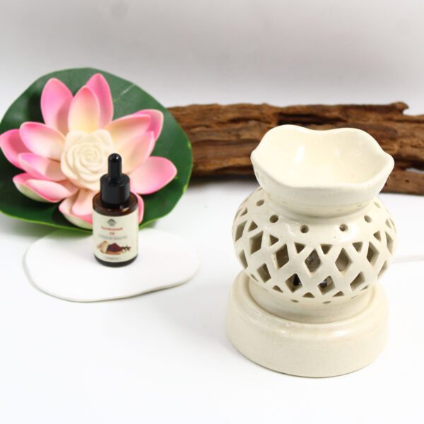 Inroots Electric Ceramic Aroma Burner – Essential Oil & Wax Melt Warmer, Night Lamp & Fragrance Diffuser 3 - Image 4