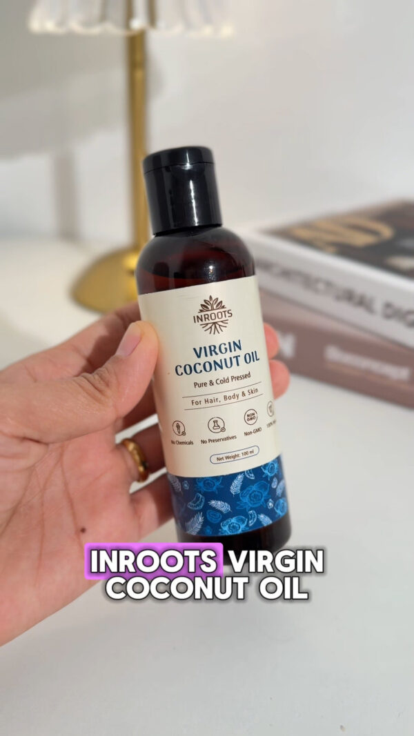 <b>Nourish Your Hair, Skin, and Nails With This Rich, Natural Oil. </b> <span style="font-weight: 400;">Inroots Virgin Coconut Oil is 100% pure and cold-pressed, extracted from fresh, raw coconuts</span> <span style="font-weight: 400;">without heat or chemical solvents. This gentle extraction method preserves the oil’s natural nutrients, purity, while maintaining its rich creamy texture, and aroma.</span> Buy Coconut Oil Online