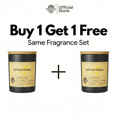 Buy 1 Get 1 Free - Saffron Desire | 100% Soy Wax Candle Aroma Scented Candle - 200g