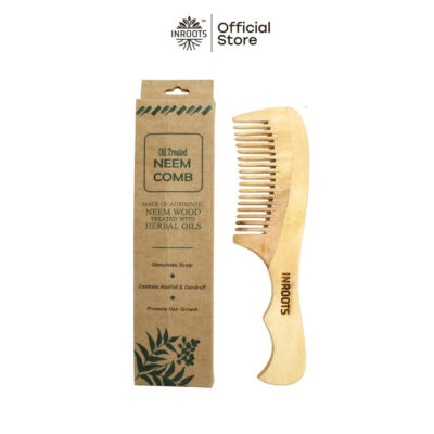 Inroots New Neem Combs | French Comb | 100% Natural | Authentic Neem Wood | Eco Friendly