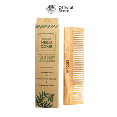 Inroots Neem Combs | Handcrafted Neem Comb | 100% Natural | Authentic Neem Wood | Eco Friendly